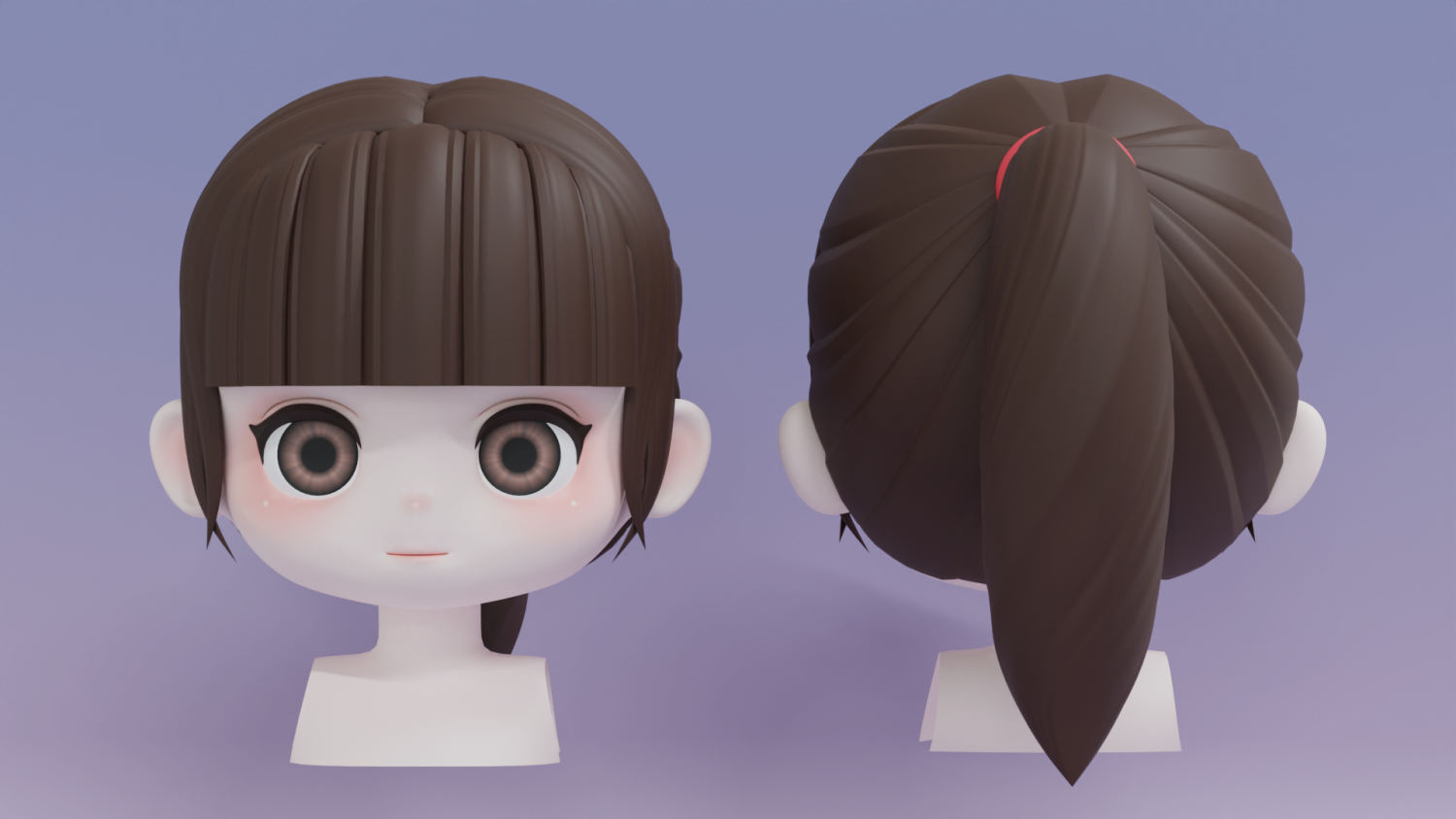 3d hair style for girl v08 3D Model in Other 3DExport