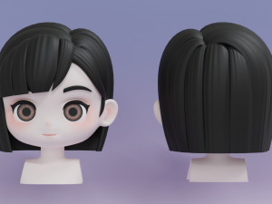 Female Hair Style 07 3D 模型