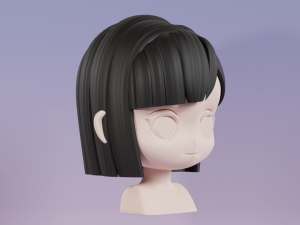 Female Hair Style 07 3D Model