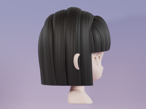 Female Hair Style 07 3D Model