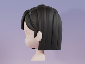 Female Hair Style 07 3D Model