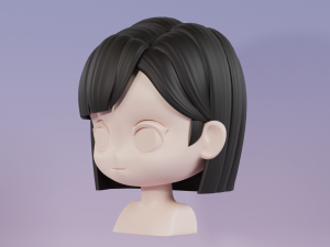 Female Hair Style 07 3D Model