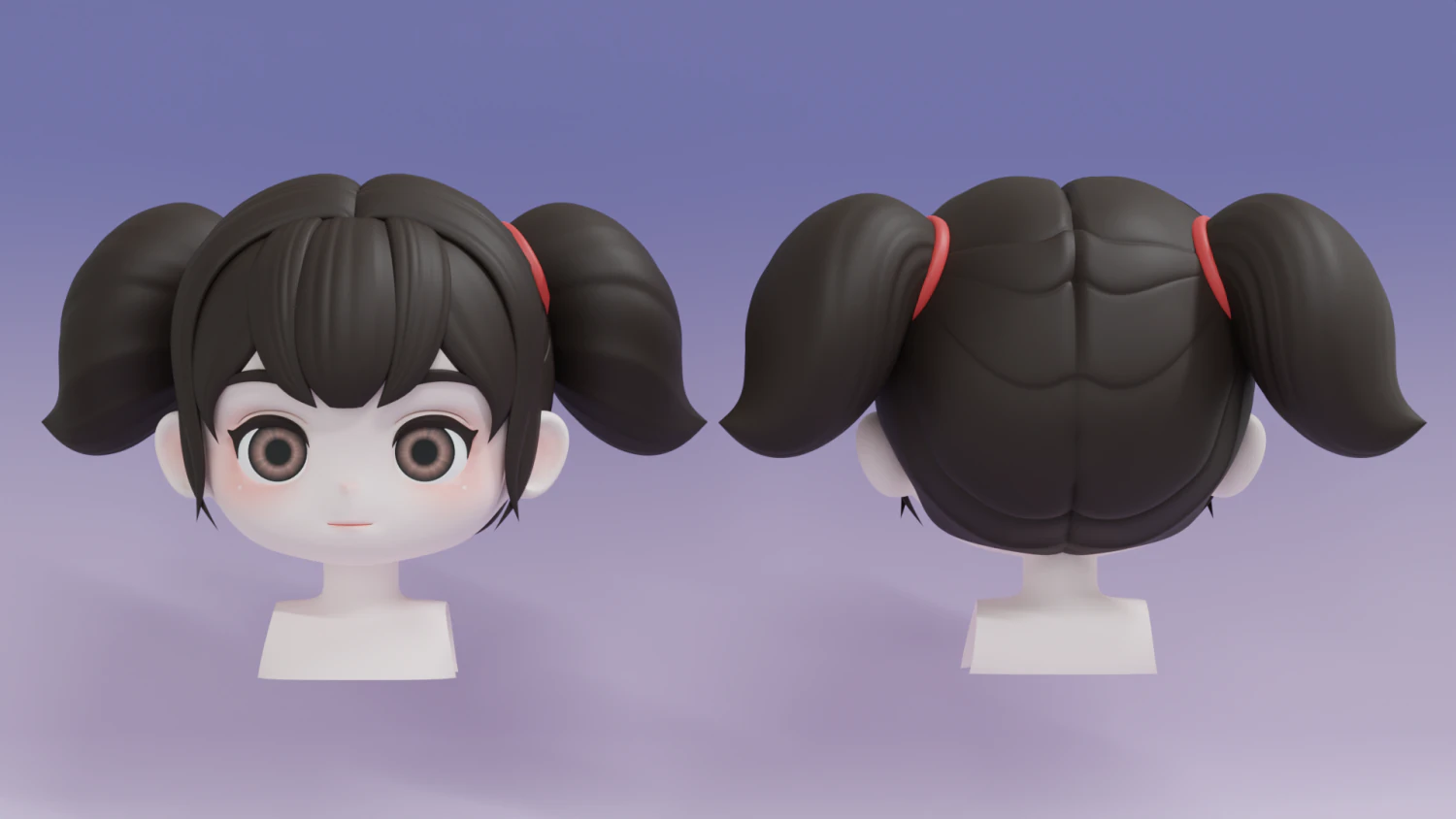 Female Hair Style 08 3D Model .c4d .max .obj .3ds .fbx .stl .blend