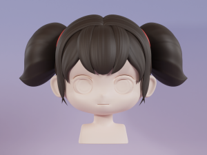 Female Hair Style 08 Model 3D