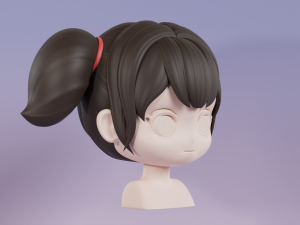Female Hair Style 08 Model 3D