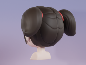 Female Hair Style 08 Model 3D