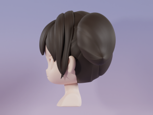 Female Hair Style 08 Model 3D