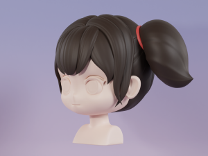 Female Hair Style 08 Model 3D