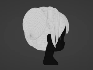 Female Hair Style 08 3D Model