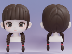 Female Hair Style 09 3D 模型