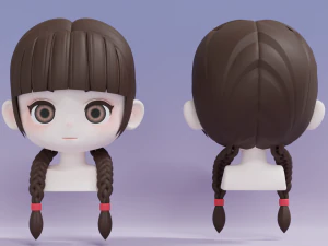 女性のヘアスタイル09 3Dモデル