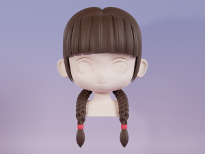 Female Hair Style 09 Modello 3D