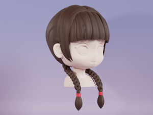 Female Hair Style 09 Modello 3D