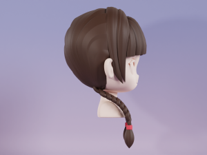 Female Hair Style 09 Modello 3D
