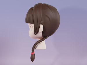 Female Hair Style 09 Modello 3D