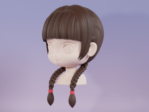 Female Hair Style 09 Modello 3D