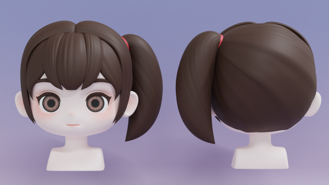 Female Hair Style 10 3D 모델 .c4d .max .obj .3ds .fbx .stl .blend 