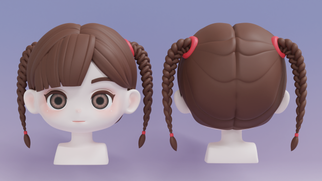 Female Hair Style 11 3D Model .c4d .max .obj .3ds .fbx .stl .blend