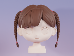 Female Hair Style 11 3D Model