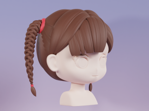 Female Hair Style 11 3D Model