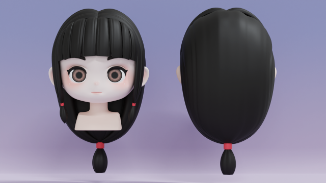 Female Hair Style 12 3D Модель .c4d .max .obj .3ds .fbx .stl .blend 