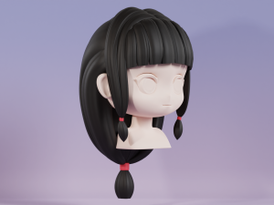 Female Hair Style 12 3D Модель