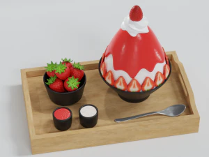 Bingsu alla fragola Modello 3D