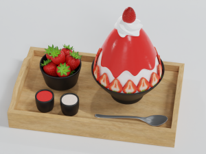 Strawberry Bingsu Model 3D