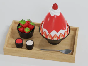 Strawberry Bingsu 3D Model