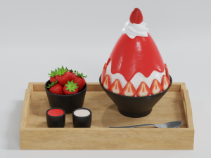 Strawberry Bingsu Model 3D