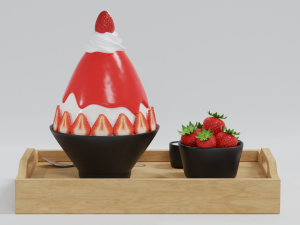 Strawberry Bingsu Model 3D