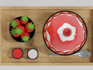 Strawberry Bingsu Model 3D