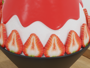 Strawberry Bingsu Model 3D