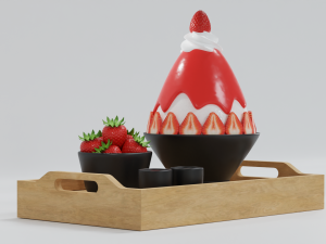 Strawberry Bingsu Model 3D