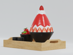 Strawberry Bingsu Model 3D