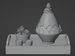 Strawberry Bingsu Model 3D