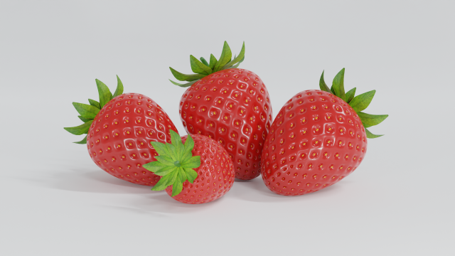 Strawberry Model 3D .c4d .max .obj .3ds .fbx .stl .blend 