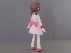 Minimal Woman Cartoon Character 3Dモデル