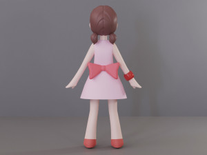 Minimal Woman Cartoon Character 3Dモデル