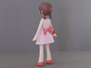 Minimal Woman Cartoon Character 3Dモデル