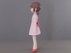 Minimal Woman Cartoon Character 3Dモデル