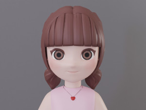 Minimal Woman Cartoon Character 3Dモデル