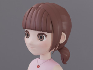 Minimal Woman Cartoon Character 3Dモデル