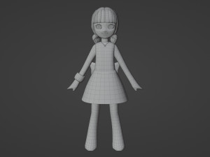 Minimal Woman Cartoon Character 3Dモデル