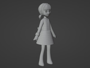 Minimal Woman Cartoon Character 3Dモデル