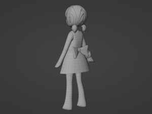Minimal Woman Cartoon Character 3Dモデル