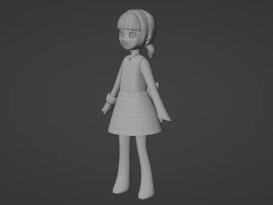 Minimal Woman Cartoon Character 3D Model