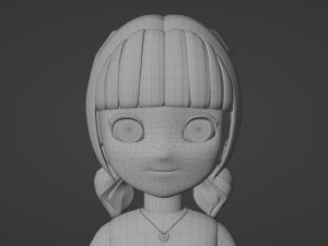 Minimal Woman Cartoon Character 3Dモデル