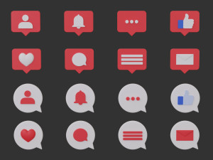 Bubble Notification Icon Set 3D 模型
