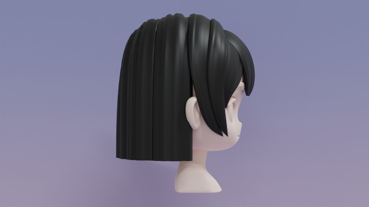 3D model Anime Hair VR / AR / low-poly